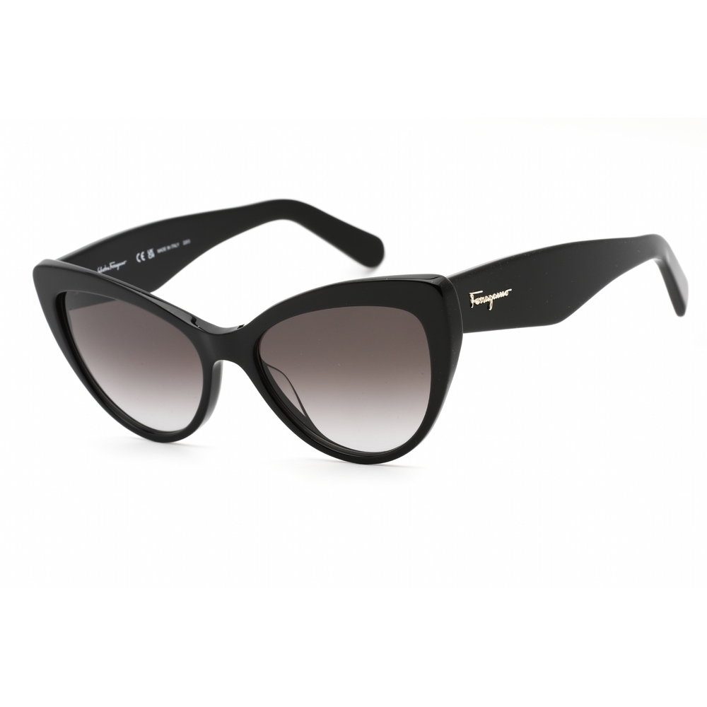 NWT Salvatore Ferragamo SF930S Black Cat Eye 56mm Sunglasses
